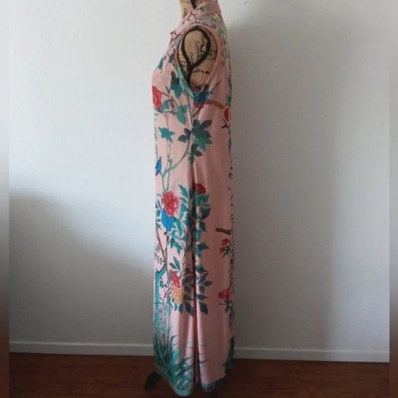 Soft Surroundings Chinoiserie Floral And Birds Maxi Dress - Picture 8 of 12